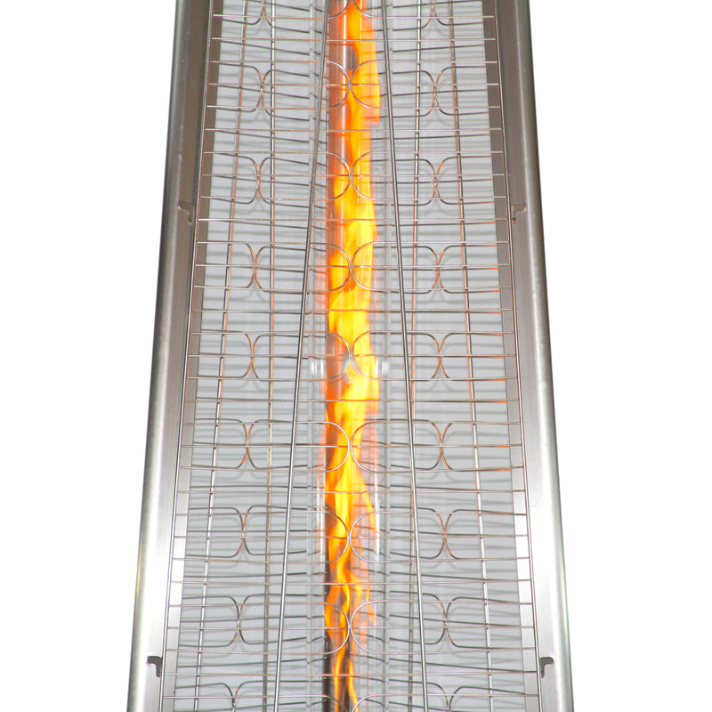 RadTec 93" Pyramid Flame Propane Patio Heater - Stainless Steel (PYR-SSP) | 41,000 BTU | Stylish Outdoor Heating