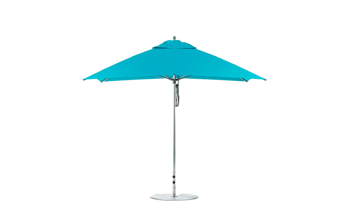 Ledge Lounger 10' Square Pulley Essential Fiberglass Umbrella