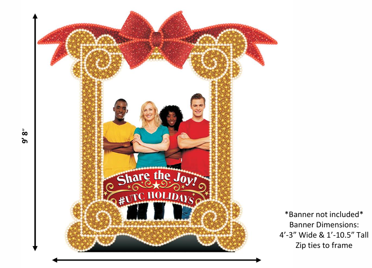 9' Christmas Photo Op - Gilded Photo Frame