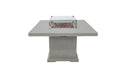 Concrete Elementi Birmingham fire pit table with glass top on a white background