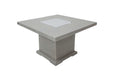 Concrete outdoor Elementi Fire table with glass top on a white background