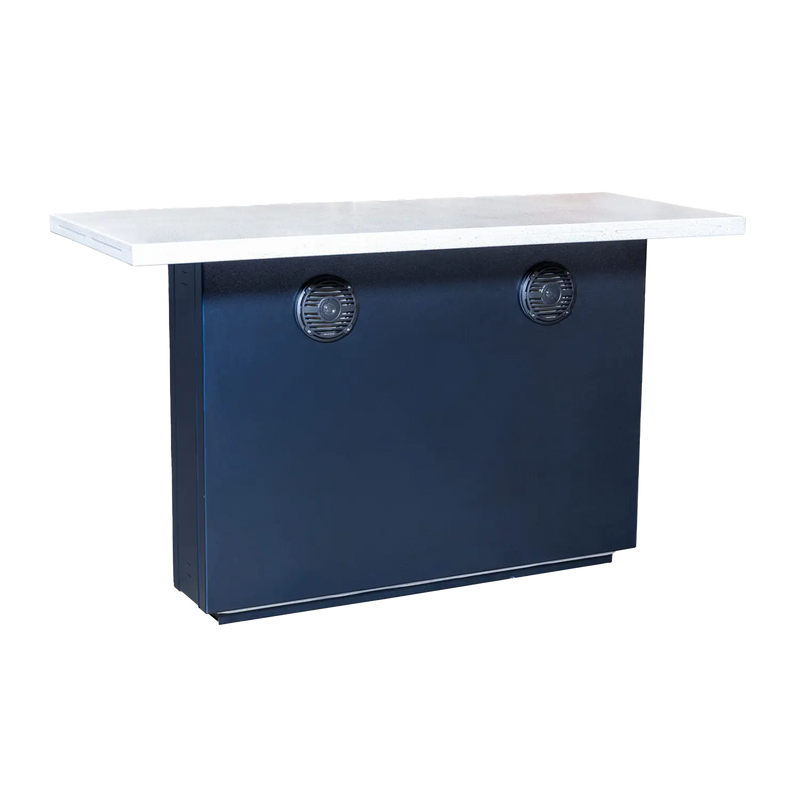 The Outdoor Plus Alta 72" Complete L-Shaped BBQ Island with LED Lights & Surround Sound System