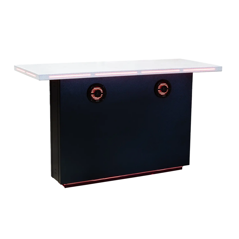 The Outdoor Plus Alta 72" Complete L-Shaped BBQ Island with LED Lights & Surround Sound System