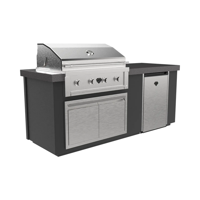 The Outdoor Plus Alta 84" BBQ Island, Complete Outdoor Kitchen Kit, Outdoor Kitchen Island, Complete BBQ Grill Island, Fully Integrated Outdoor Cooking and Entertainment Island