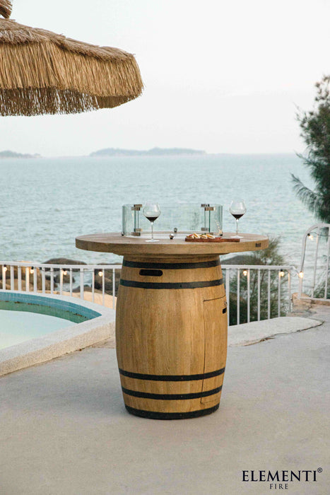 Elementi Lafite Barrel Bar Height Fire Table