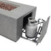 Concrete fire pit with gas tank and valve on a white background