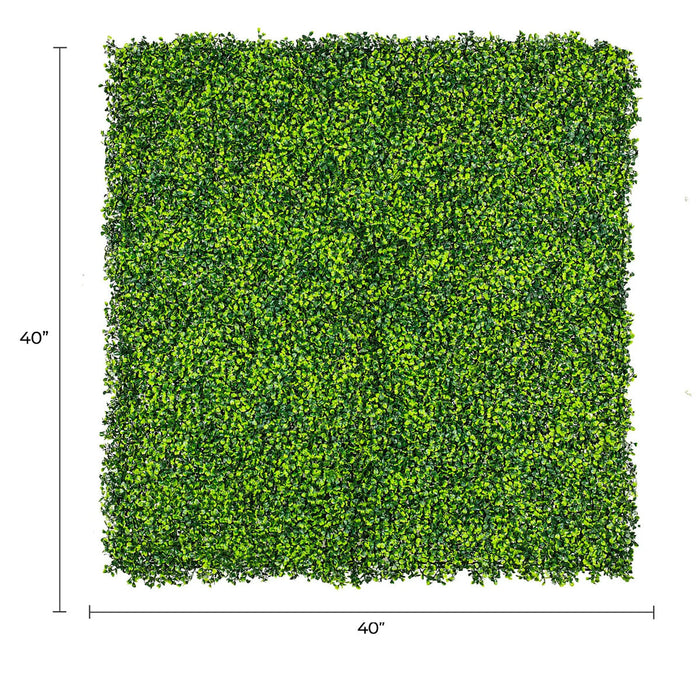 Designer Plants Artificial Mixed Boxwood Hedge Panel Wall 40" x 40" 11SQ FT Commercial Grade UV Resistant