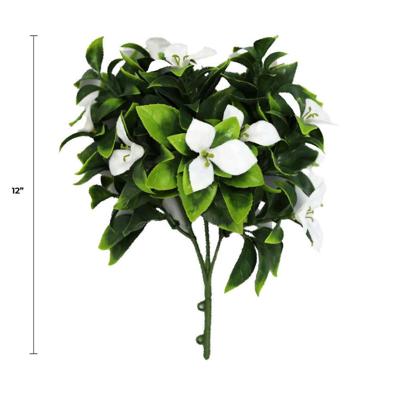 Artificial White Bougainvillea Flower Stem 12" (Living Wall Insert) UV Resistant