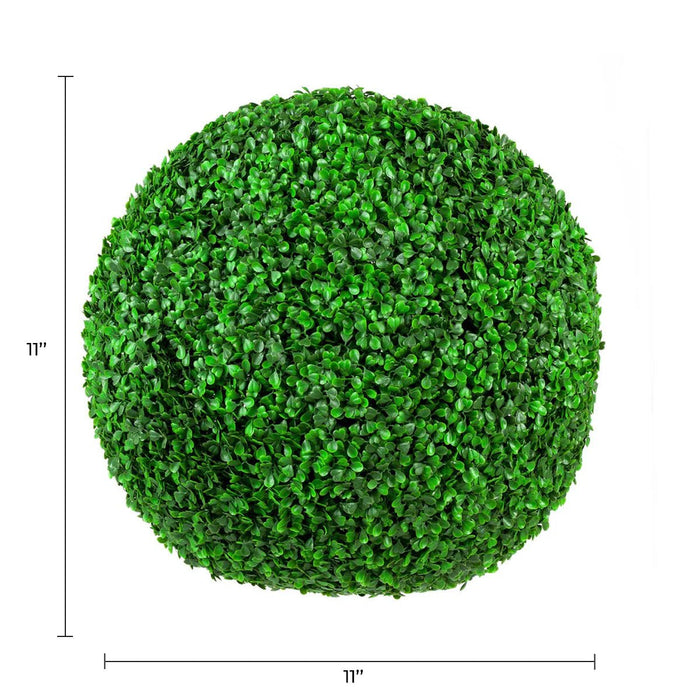 Artificial Boxwood Topiary Ball Set - 11" UV Resistant (Set of 2)