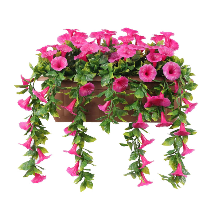 Artificial Draping Pink Petunia Window Box Planter 20" x 14" (Outdoor Proof)