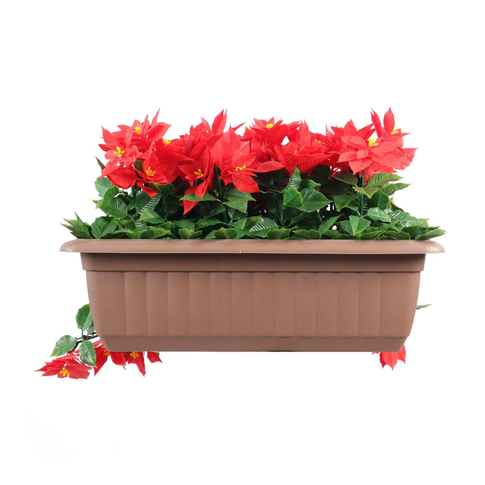 Artificial Draping Poinsettia Window Box Planter 20" x 14" UV Resistant (Outdoor Proof)