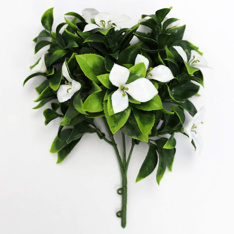 Artificial White Bougainvillea Flower Stem 12" (Living Wall Insert) UV Resistant