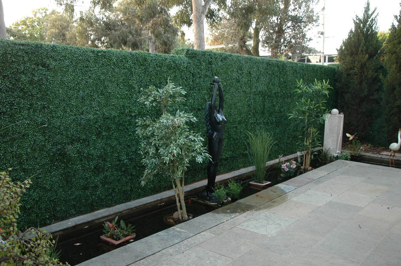 Dark Artificial Boxwood Wall (Pack of 6 40" x 40") 66 SQ FT Set Commercial Grade UV Resistant