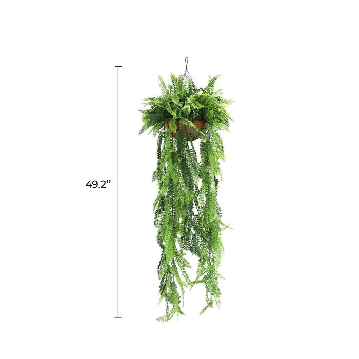 Artificial Hanging Fern Basket – UV Resistant (13.8in x 49.2in | 35cm x 125cm)