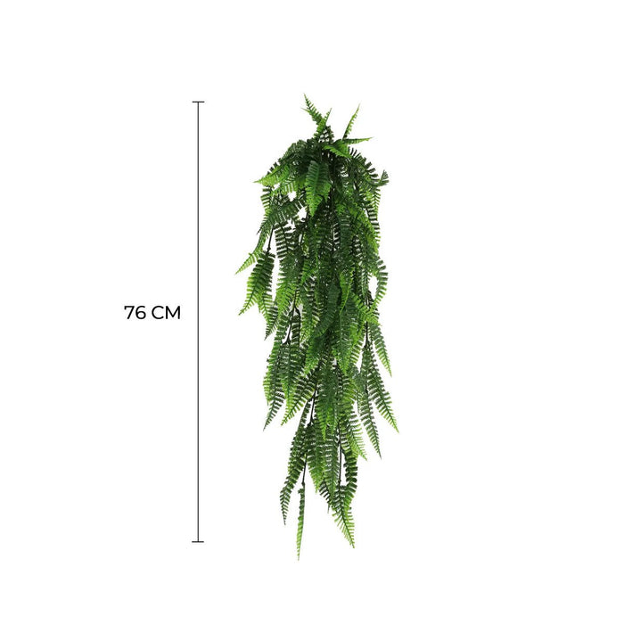 Artificial Hanging Fern Garland Bushes (UV Resistant & Fire Rated | 7.1in x 30in | 18cm x 76cm Each)