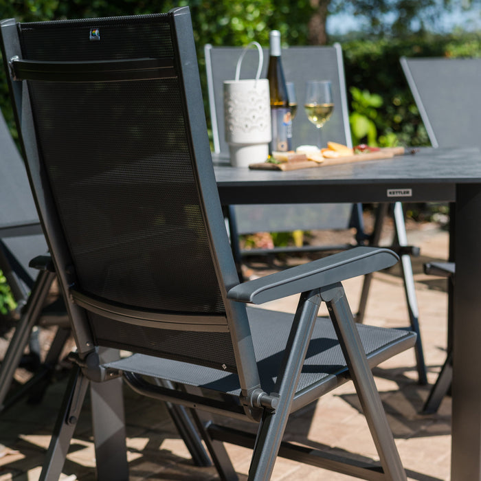 Basic Plus 5-Piece Dining Set- Multi-Position Chairs & Table with Umbrella Hole