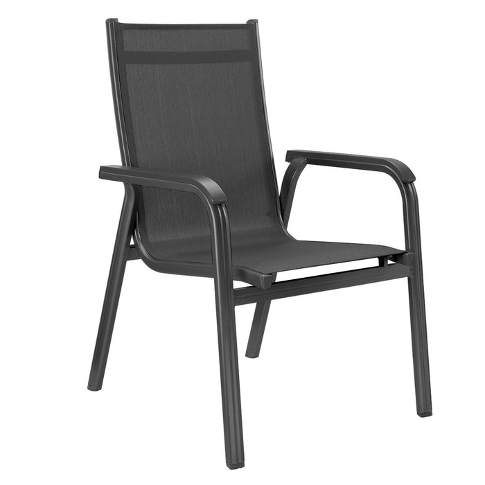Basic Plus 5-Piece Dining Set- Stack Chairs & Table w/ Umbrella Hole