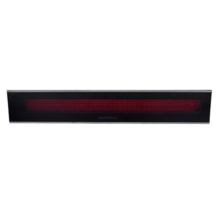 Rectangular Bromic Platinum Electric Heater in black with red interior on a white background