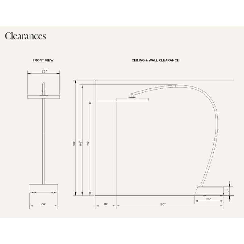Technical drawing of a ceiling light fixture with dimensions on a white background