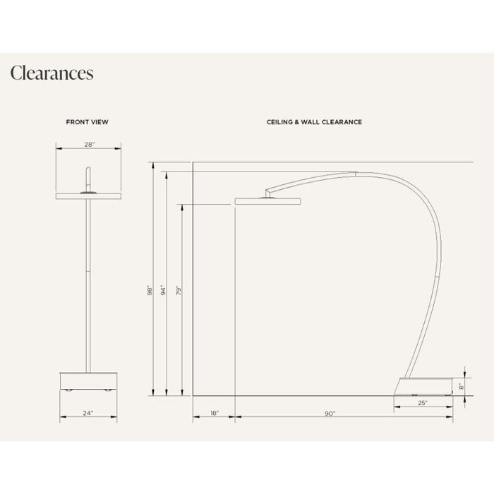 Technical drawing of a ceiling light fixture with dimensions on a white background