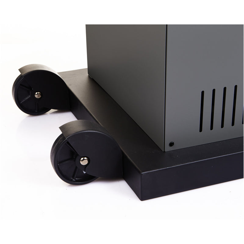 Black Tungsten Portable Heater with wheels on a white background