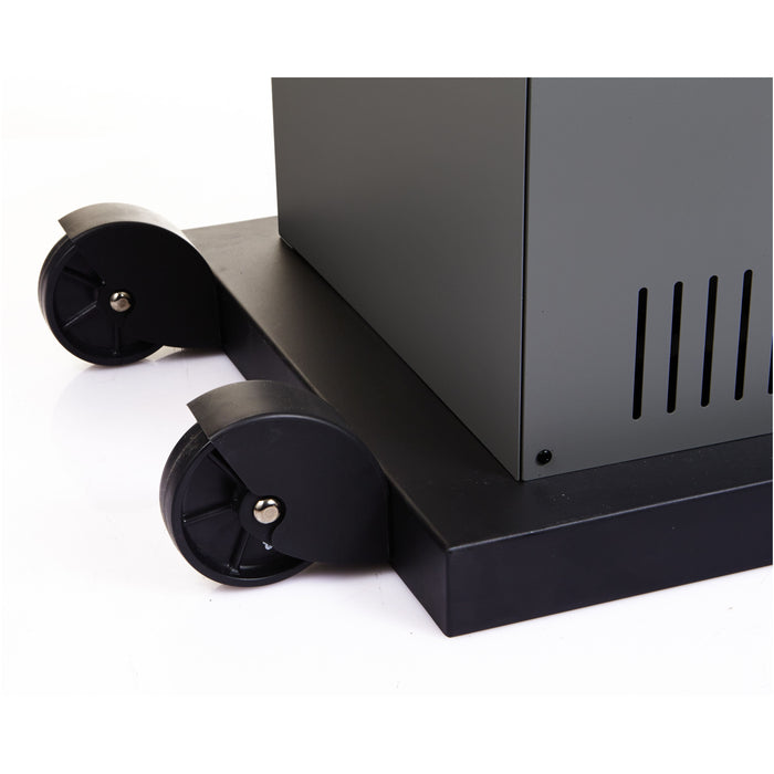 Black Tungsten Portable Heater with wheels on a white background