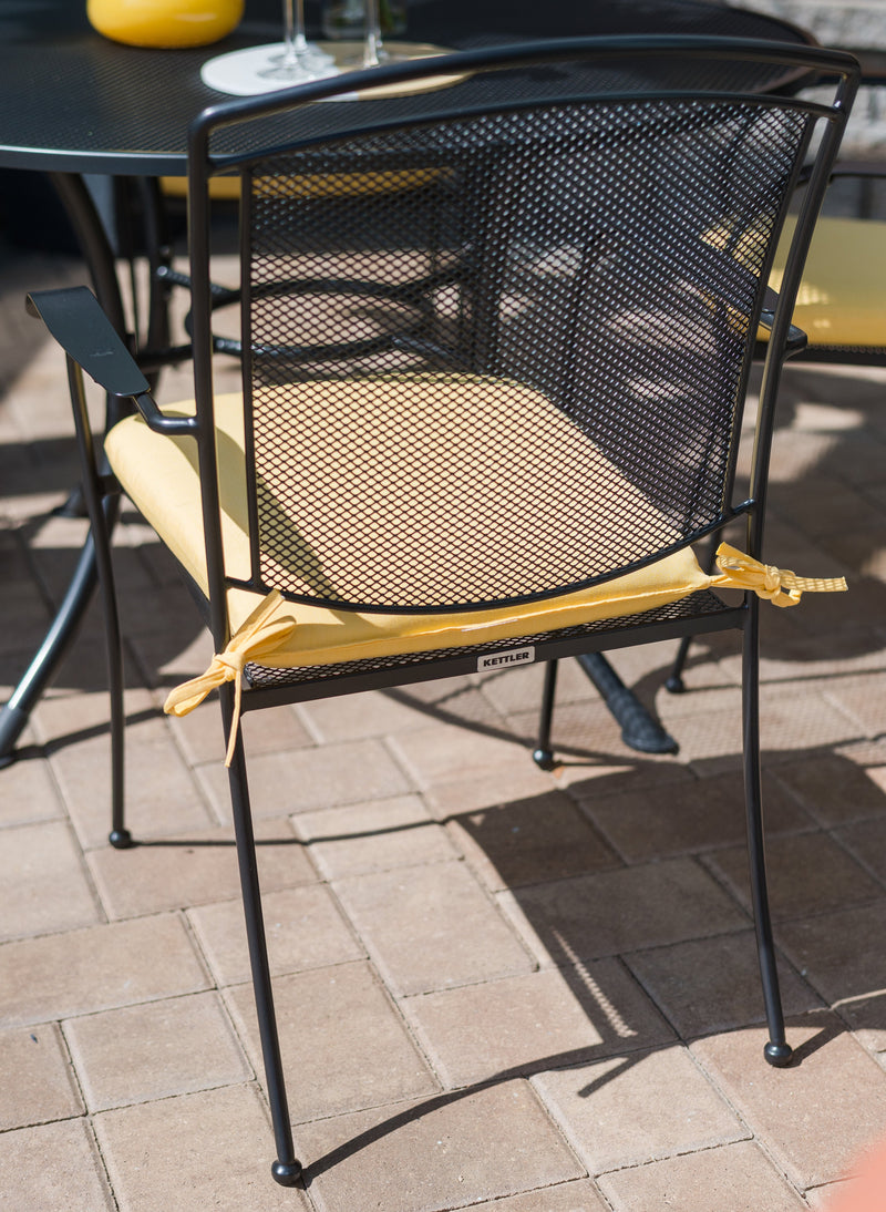 Henley Wrought Iron Mesh Stackable Arm Chair - Set Of 6