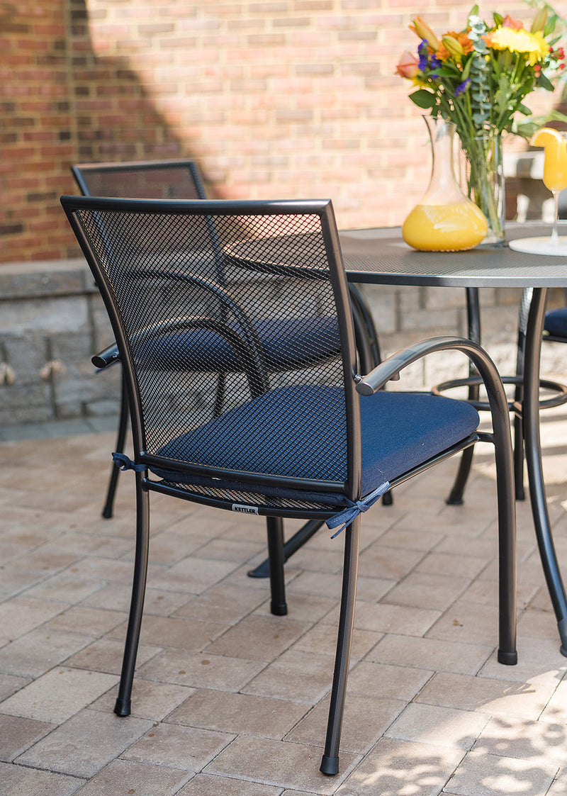 Pilano Wrought Iron Stackable Arm Chair - Set Of 6