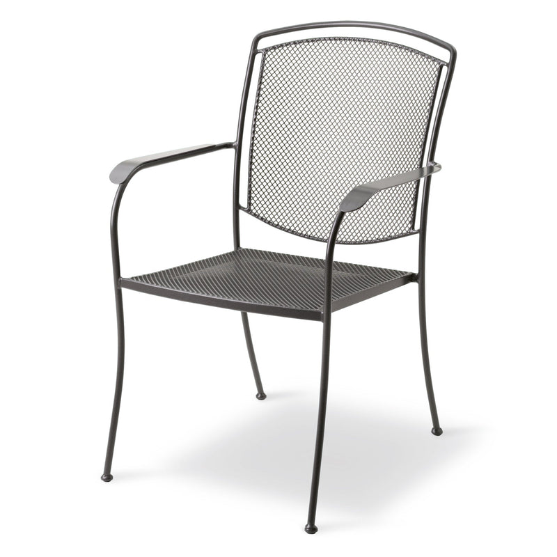 Henley Wrought Iron Mesh Stackable Arm Chair - Set Of 6