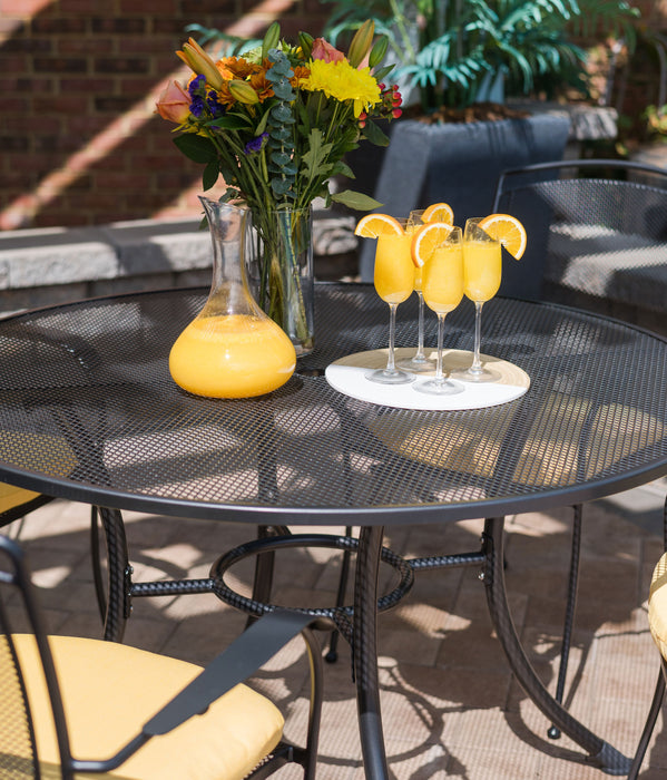 Henley 5-Piece Wrought Iron Mesh Dining Set (48-inch Table)