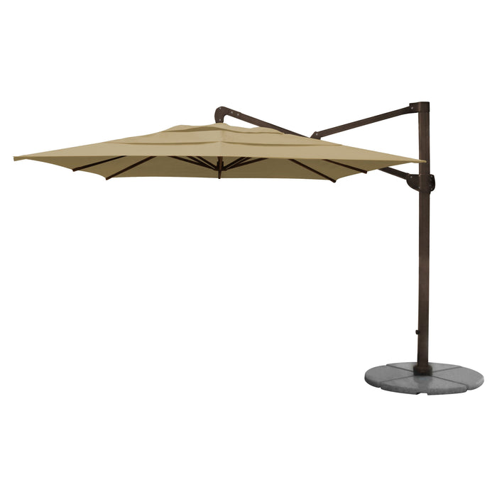 FiberBuilt Cantilever Umbrella - 10 Ft Square Crank, Umbrella with Steel Base, Commercial Umbrella