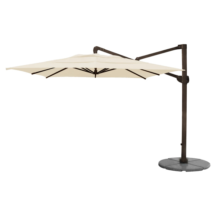 FiberBuilt Cantilever Umbrella - 10 Ft Square Crank, Umbrella with Steel Base, Commercial Umbrella