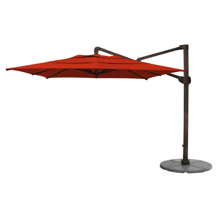 FiberBuilt Cantilever Umbrella - 10 Ft Square Crank, Umbrella with Steel Base, Commercial Umbrella