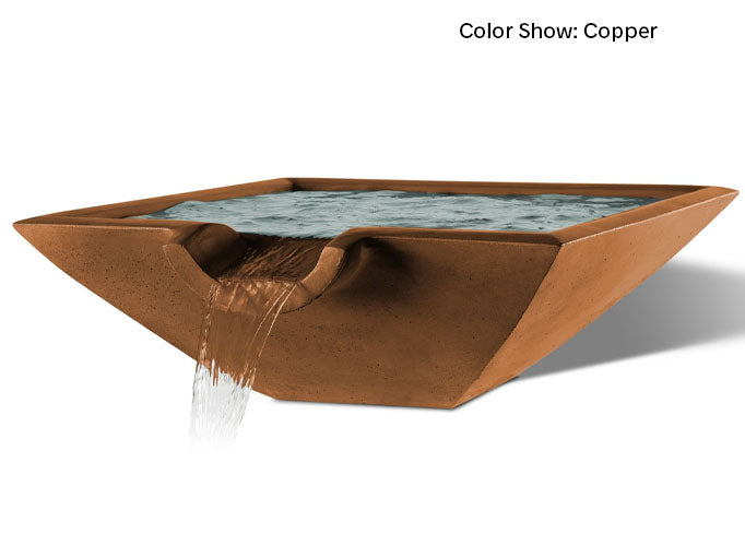 Slick Rock Concrete Square Camber Water Bowl