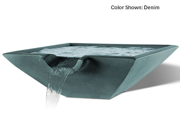 Slick Rock Concrete Square Camber Water Bowl