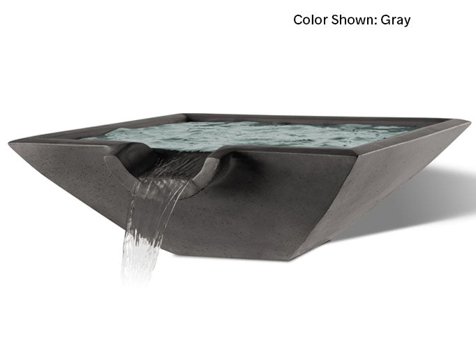 Slick Rock Concrete Square Camber Water Bowl