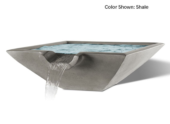 Slick Rock Concrete Square Camber Water Bowl