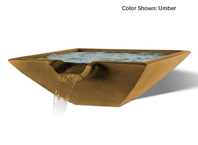 Slick Rock Concrete Square Camber Water Bowl