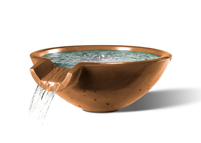 Slick Rock Concrete Round Camber Water Bowl - 30" Diameter