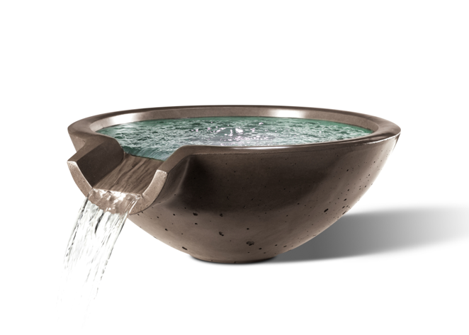 Slick Rock Concrete Round Camber Water Bowl - 30" Diameter