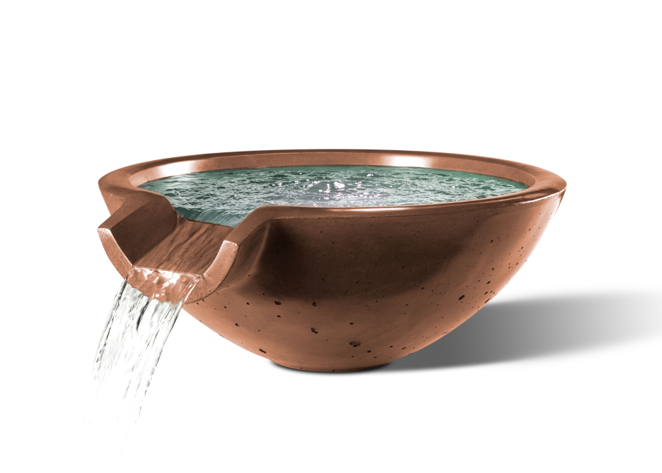 Slick Rock Concrete Round Camber Water Bowl - 30" Diameter