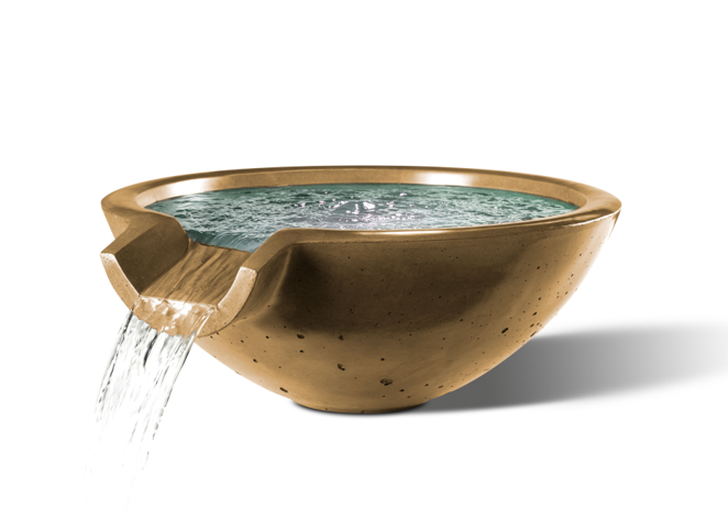 Slick Rock Concrete Round Camber Water Bowl - 30" Diameter