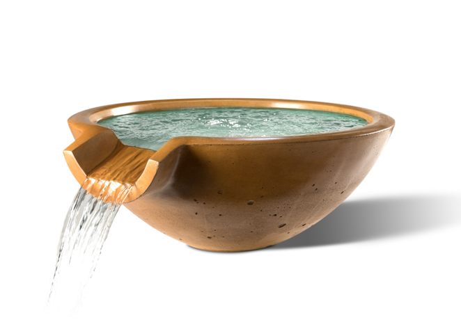 Slick Rock Concrete Round Camber Water Bowl - 30" Diameter