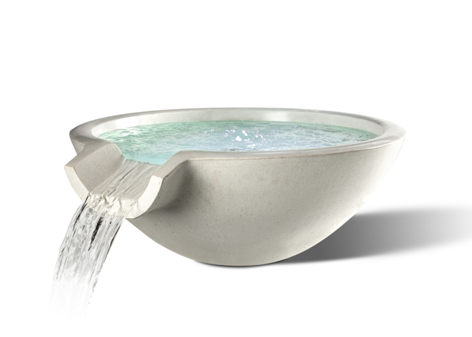 Slick Rock Concrete Round Camber Water Bowl - 30" Diameter