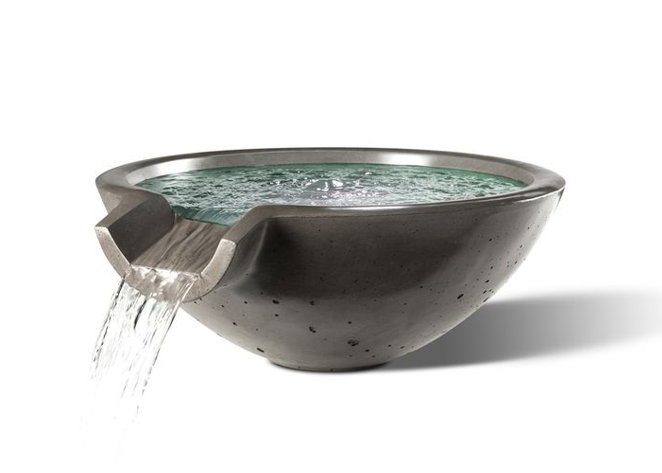 Slick Rock Concrete Round Camber Water Bowl - 30" Diameter