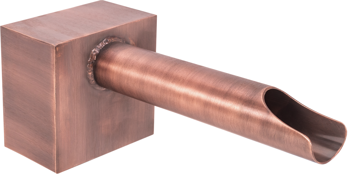 The Outdoor Plus Cannon Style Water Scupper, Copper or Stainless Steel Water Scupper, Scupper for Pool, Commercial Water Scupper, Water Feature Decor