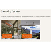  Bromic Cobalt mounting options with wall and ceiling mount examples.