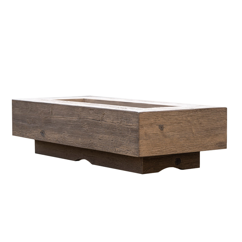 The Outdoor Plus Coronado Rectangular Firepit - Concrete Wood Grain