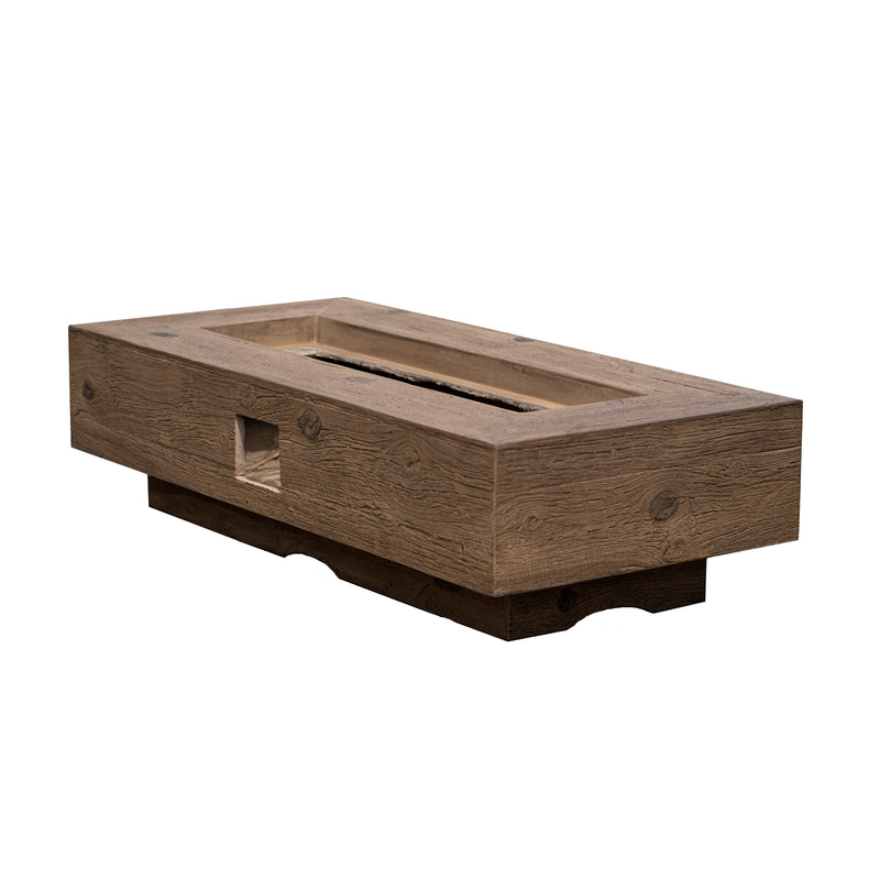 The Outdoor Plus Coronado Rectangular Firepit - Concrete Wood Grain