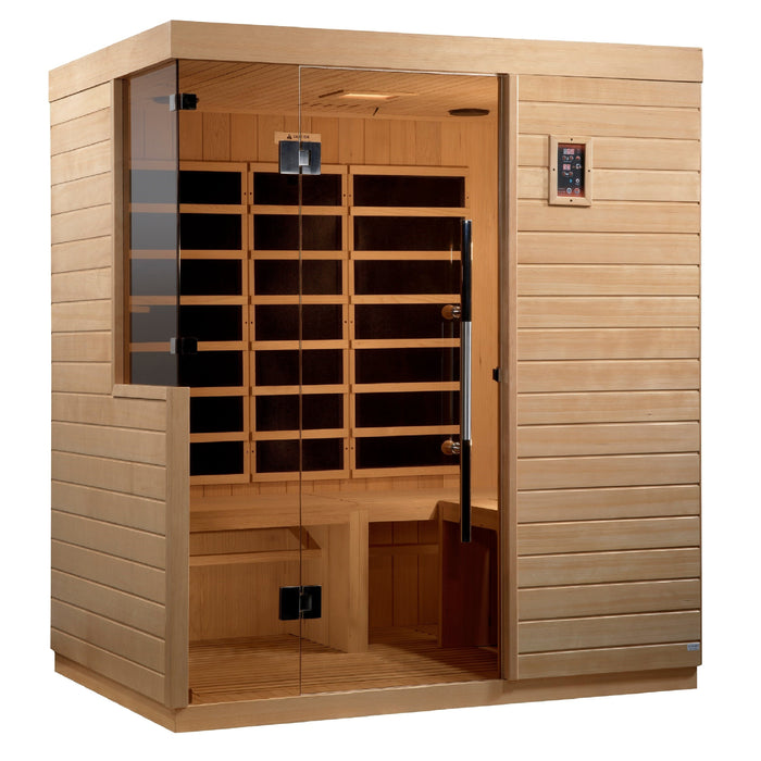 Golden Designs Bilbao 3 Person Ultra Low EMF FAR Infrared Sauna - DYN-5830-01 | Far Infrared Therapy | Chromotherapy | Home Sauna